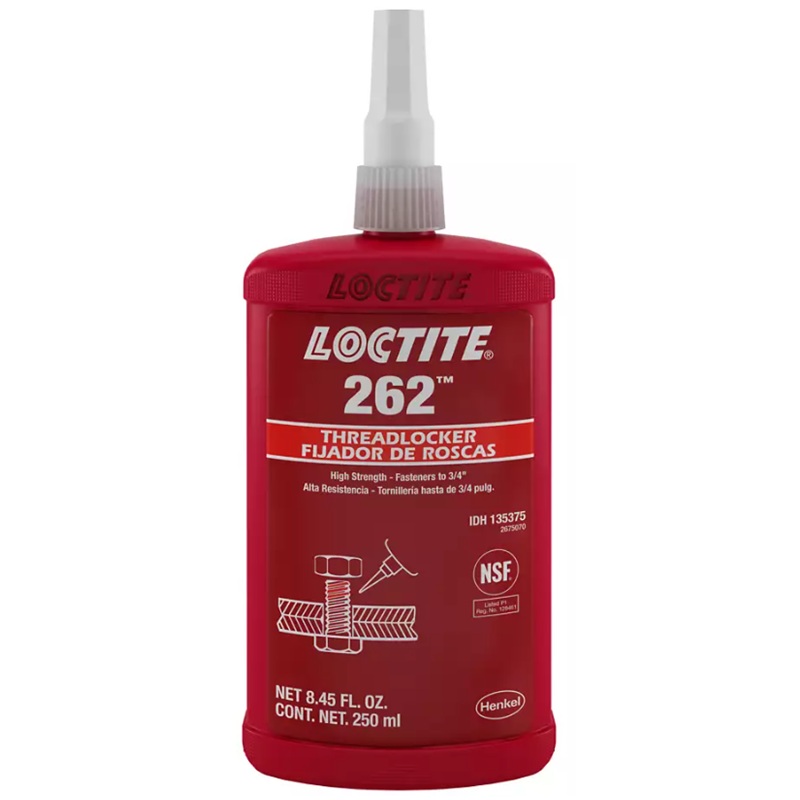 LOCTITE® 262™ red high strength threadlocker (250 mL bottle)