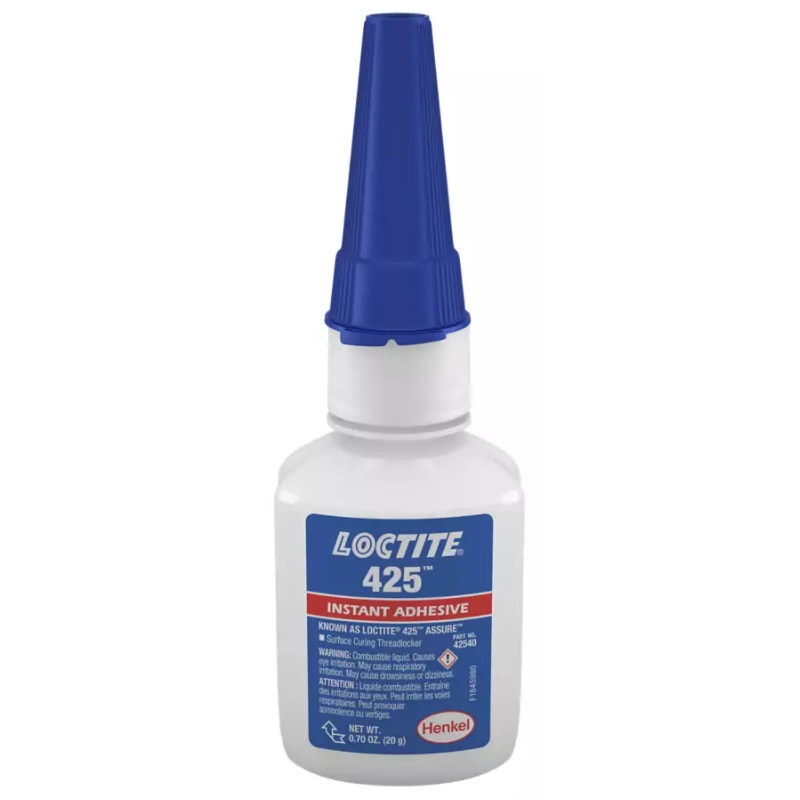 LOCTITE® ASSURE™ 425™ blue low strength threadlocker for plastic fasteners (20 g bottle)