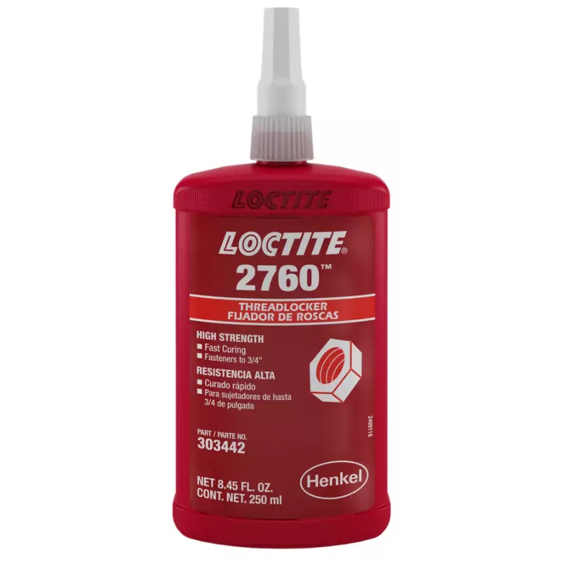 LOCTITE® 2760™ red high strength fast curing threadlocker (250 mL bottle)