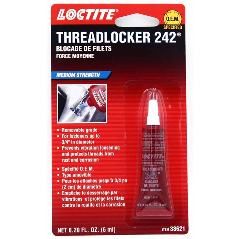 LOCTITE® 242™ blue medium strength threadlocker (6 mL tube)