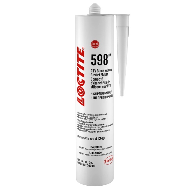 LOCTITE® SI 598™ BK black motor-oil resistant RTV silicone gasket maker (300 mL cartridge)