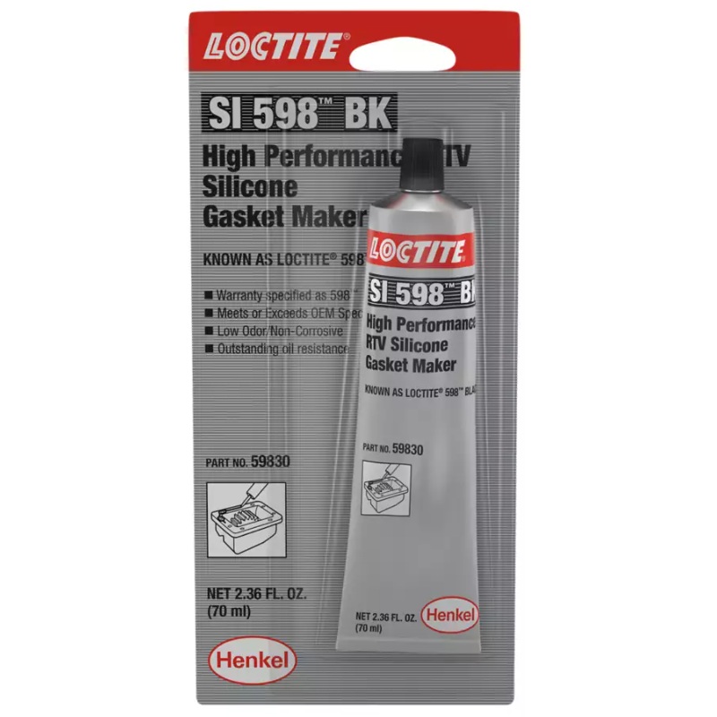 LOCTITE® SI 598™ BK black motor-oil resistant RTV silicone gasket maker (70 mL tube)