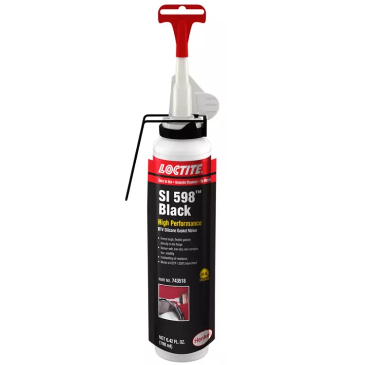 LOCTITE® SI 598™ BK black motor-oil resistant RTV silicone gasket maker (190 mL cartridge)