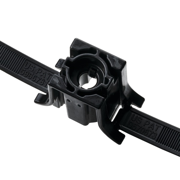 Dual clamp black nylon cable ties with stand off mounting 26 in 100 lb