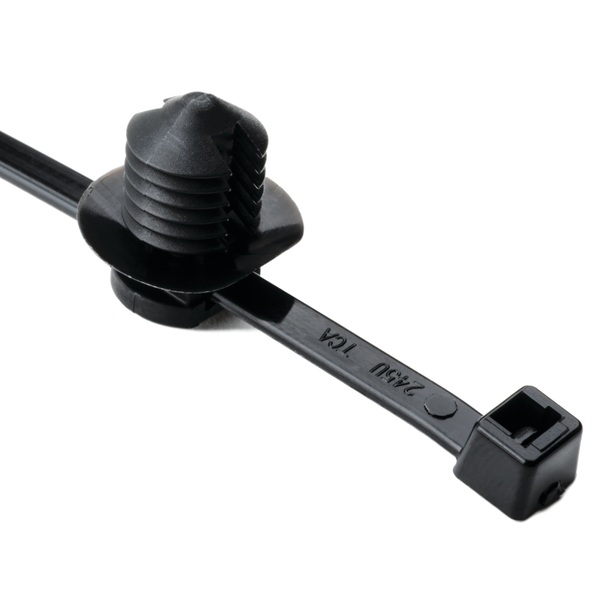 Attaches pour câbles 2 morceaux en nylon noires à embase en sapin 8 po 50 lb