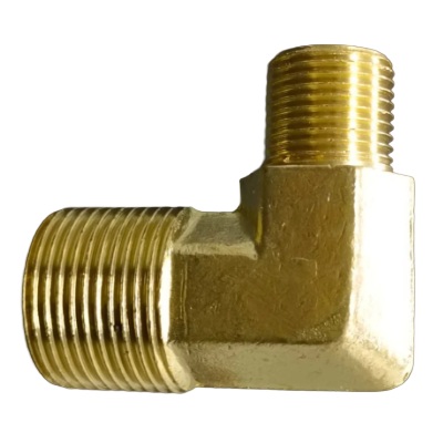 Forged brass 90 deg reducing elbow 3/8 to 1/4 M-NPT