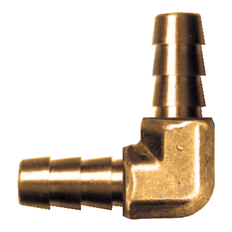 Brass 90 deg hose barb coupling (splicer) 1/4 hose barb