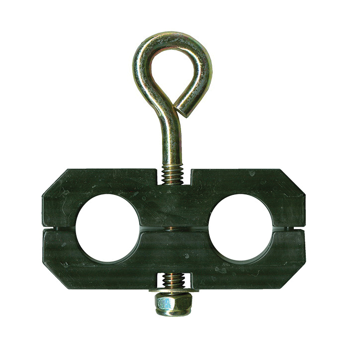 Eye bolt clamp for 3/8 in ID air brake hoses (2 holes)