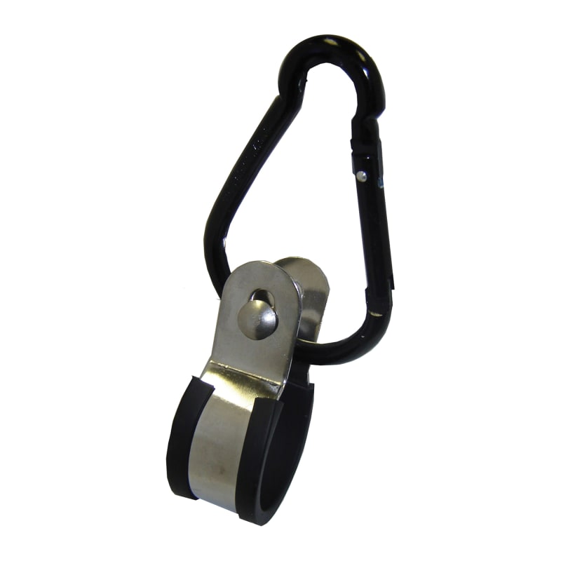 Hose support with snap link and clamp