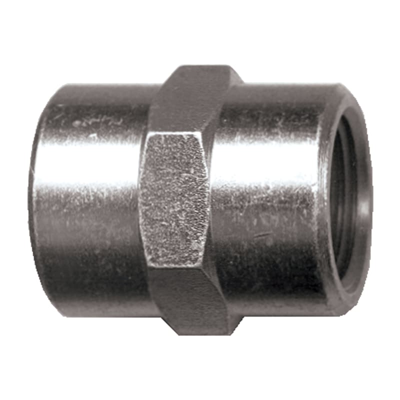 Union (coupling) en acier droit 1/8 F-NPT X 1/8 F-NPT