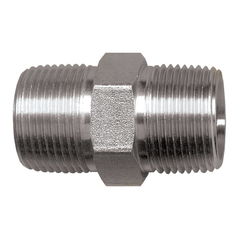 Union hex (nipple) en acier droit 1/8 M-NPT X 1/8 M-NPT