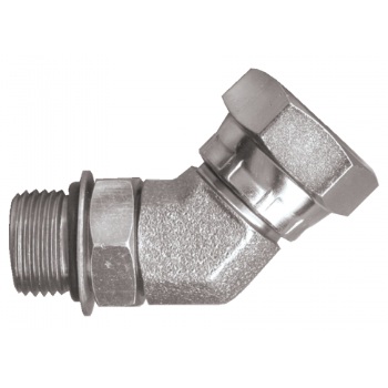 Steel 45 deg elbow 5/8 M-ORB X 1/2 F-NPSM swivel