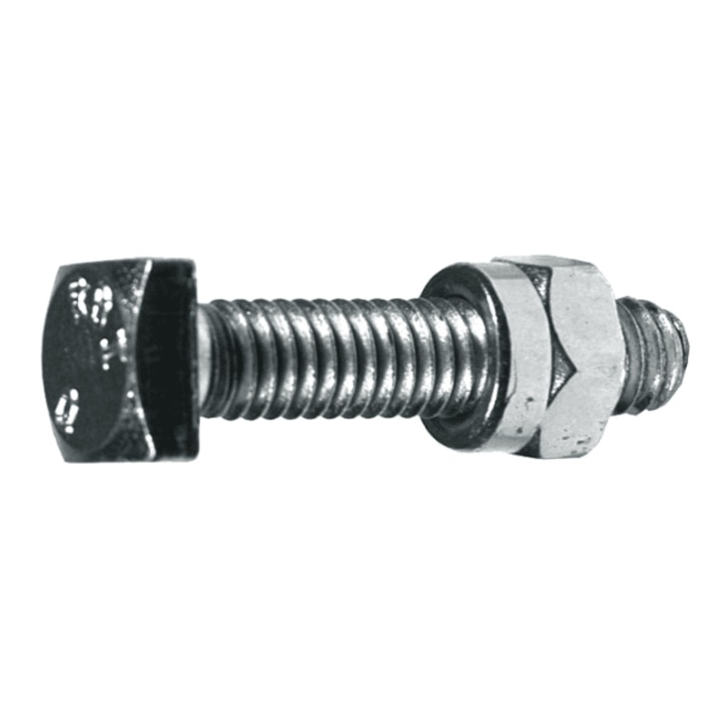 Battery square head bolt and nut 3/8-16 X 2 tin plated steel