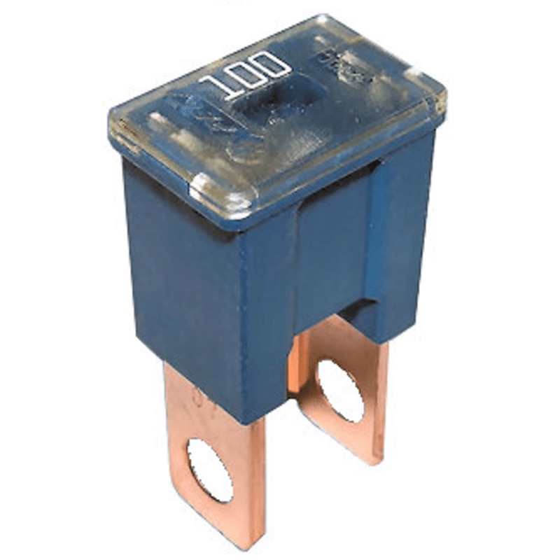 Fusible PAL / FLM 100A bleu terminaux mâles droits