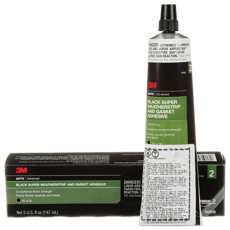 3M™ black super weatherstrip and gasket adhesive (147 mL tube)