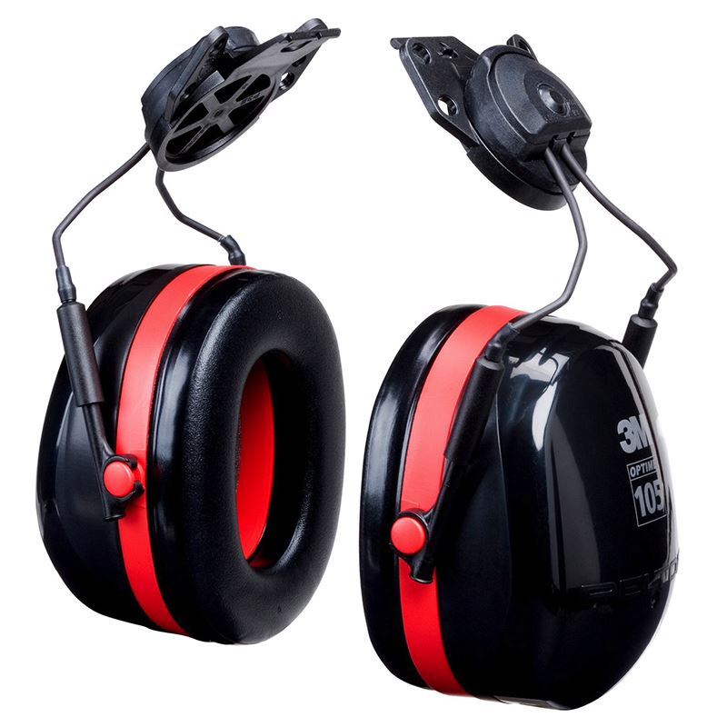 3M™ Peltor™ Optime™ 105 hard hat attached earmuffs 27 dB NRR