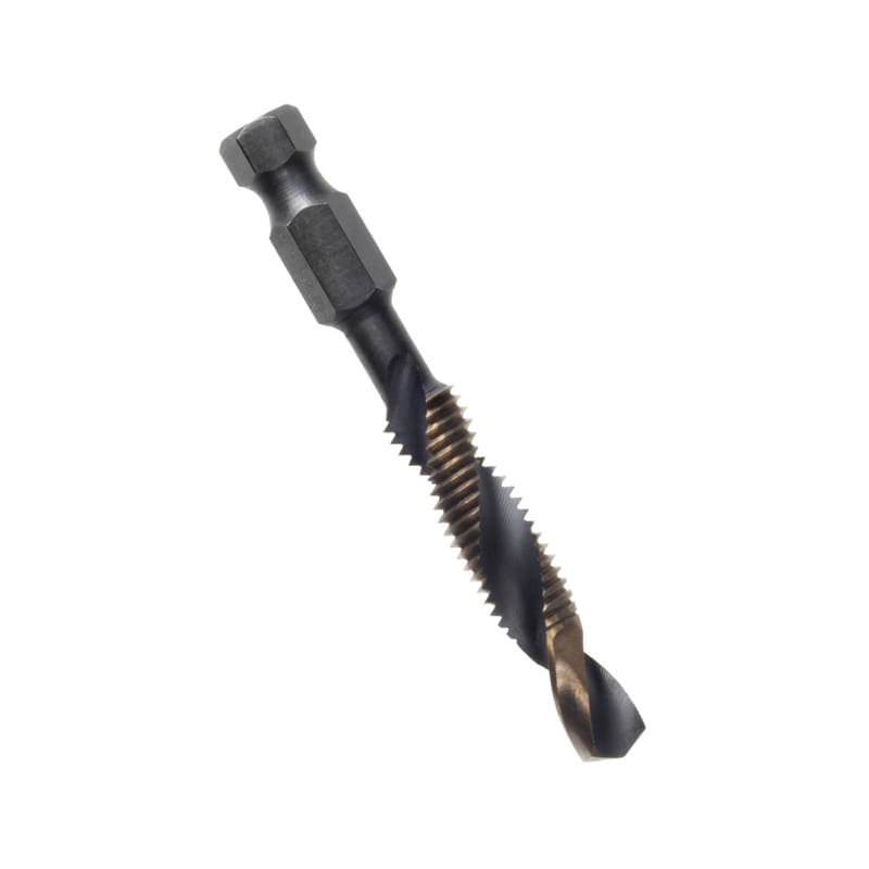 HEX SHANK COMBO DRILL & TAP  M12 X 1.75 BLACK & GOLD 135° HSS