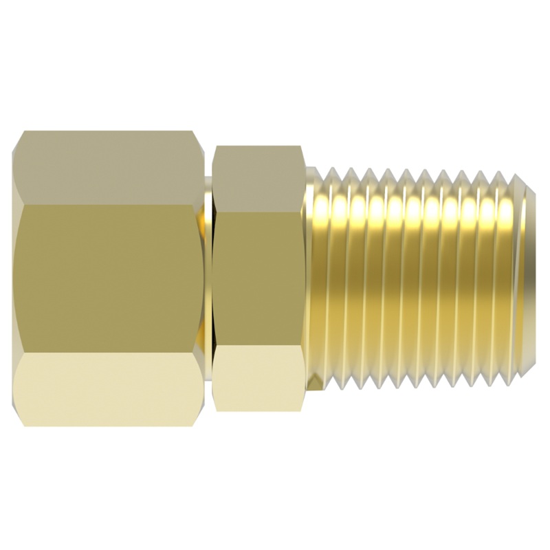 Weatherhead brass compression straight connector 1/8 tube X 1/8 M-NPT
