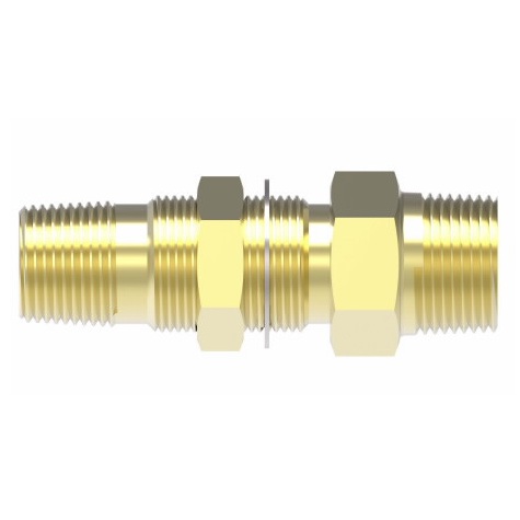 Weatherhead brass terminal bolt 1/2 M-NPT X 1/4 F-NPT X 3 in long