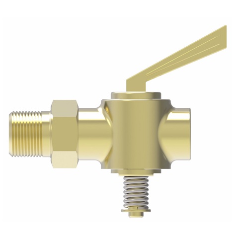 Weatherhead brass plug type ground key shut-off cock 1/8 M-NPT with lever handle