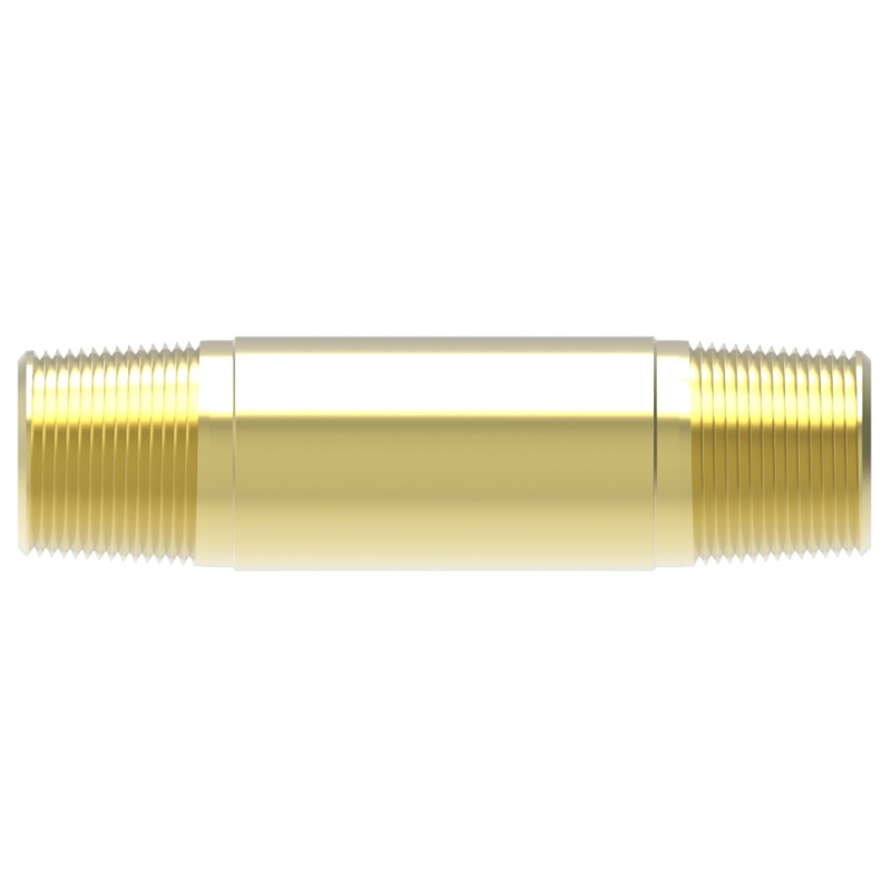 Weatherhead brass straight long nipple 1/4 M-NPT X 3-1/2 in long