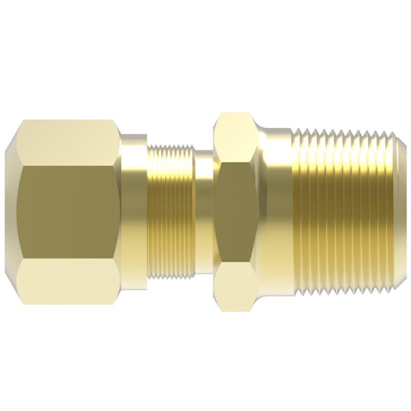 Weatherhead D.O.T. brass compression straight connector 1/4 tube X 1/8 M-NPT for air brake plastic tube