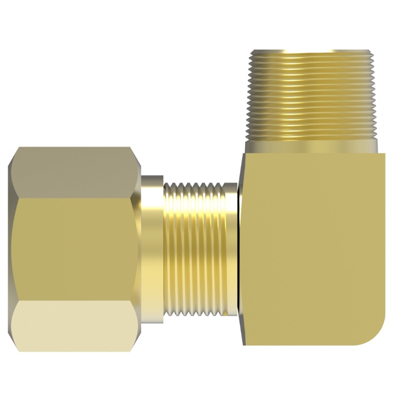 Weatherhead D.O.T. brass compression 90 deg elbow 3/8 tube X 1/4 M-NPT for air brake plastic tube