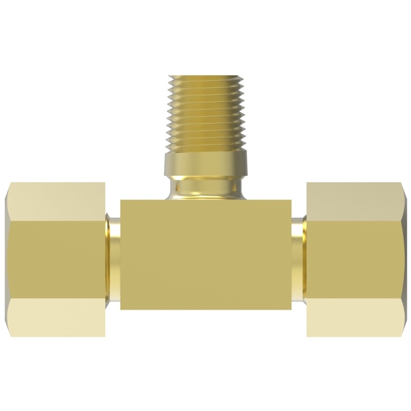 Weatherhead D.O.T. brass compression branch tee 3/8 tube X 1/4 M-NPT for air brake plastic tube