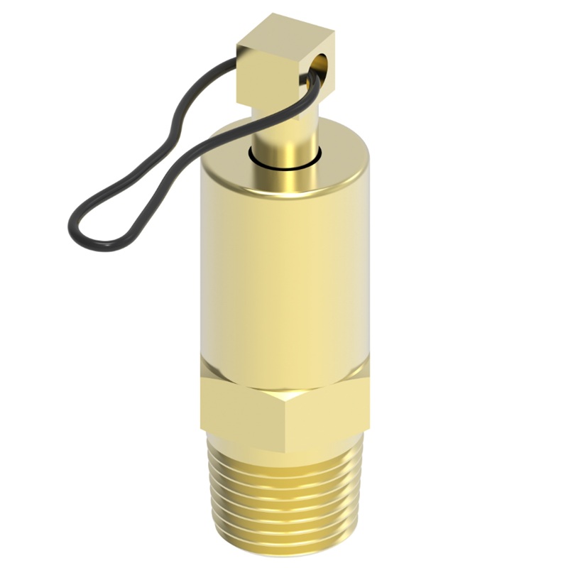 Weatherhead brass air tank valve 1/4 M-NPT with 18 in pull cable
