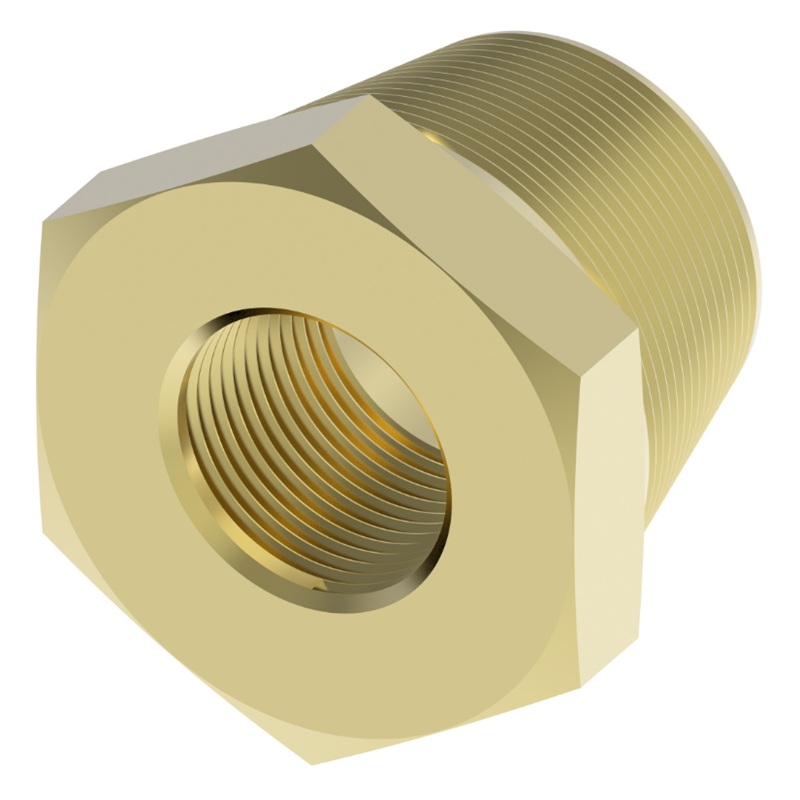 Weatherhead brass straight adapter (bushing) 3/8 M-NPT X 1/4 F-NPT