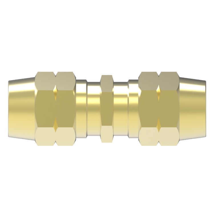 Weatherhead D.O.T. brass compression straight coupling (splicer) 3/8 tube for air brake rubber hose