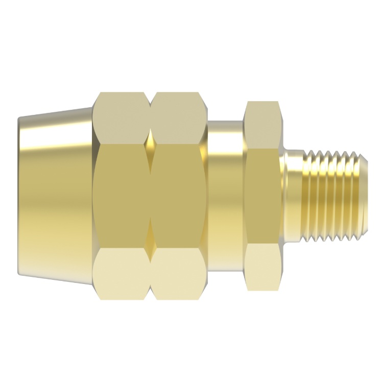 Weatherhead D.O.T. brass compression coupler assembly 3/8 tube X 1/4 M-NPT for air brake rubber hose