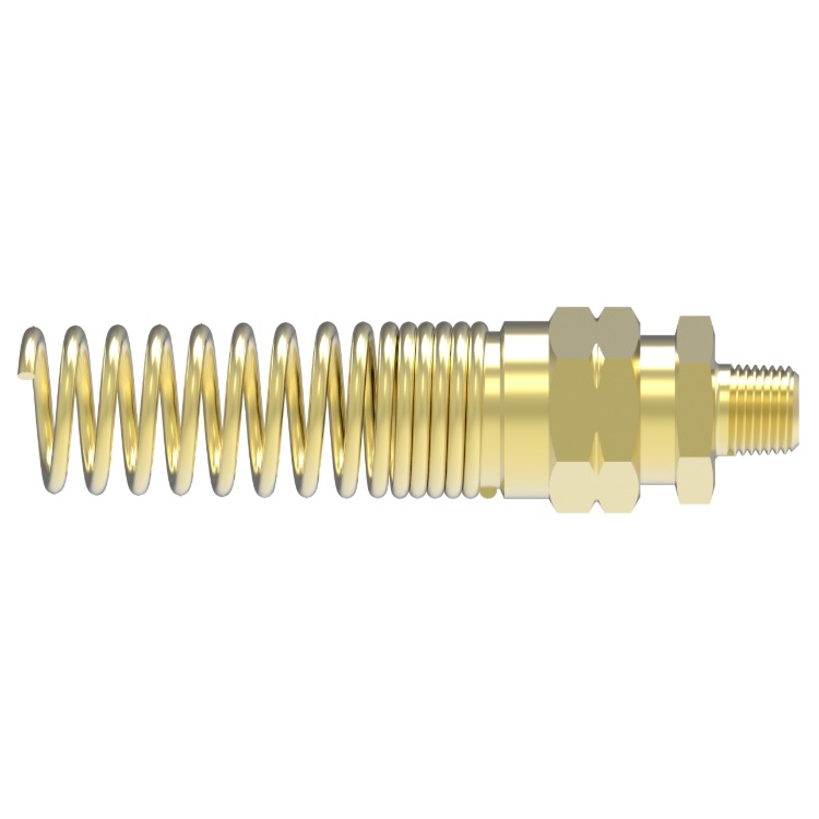 Weatherhead D.O.T. brass compression coupler assembly with spring guard 3/8 tube X 1/4 M-NPT for air brake rubber hose