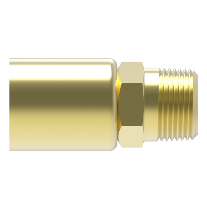 Weatherhead D.O.T. brass permanent (crimped) coupler assembly 3/8 tube X 1/4 M-NPT for air brake rubber hose