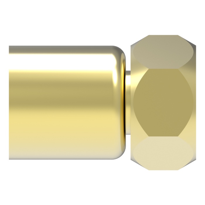 Weatherhead D.O.T. brass permanent (crimped) swivel coupler assembly 3/8 tube X 3/4-20 F-ABS for air brake rubber hose