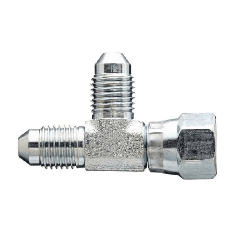 Té de passage Weatherhead en acier 3/8 M-JIC X 3/8 F-JIC pivotant X 3/8 M-JIC