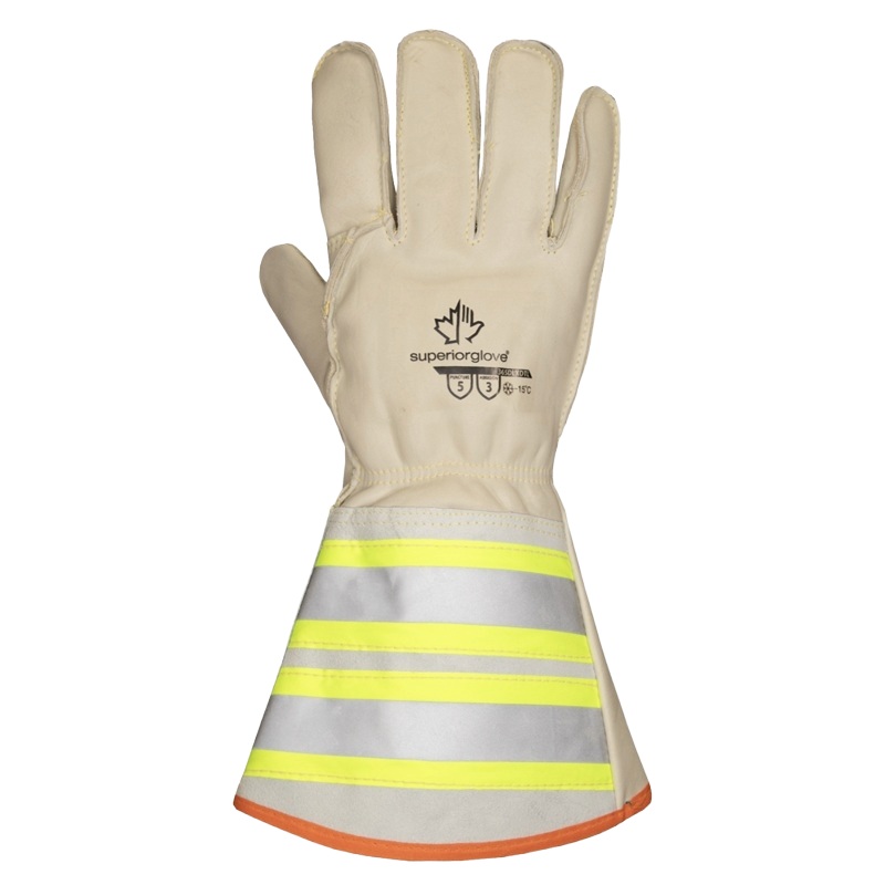 Endura® leather lineman gloves with cold protection down to -15°C and extended cuffs, L