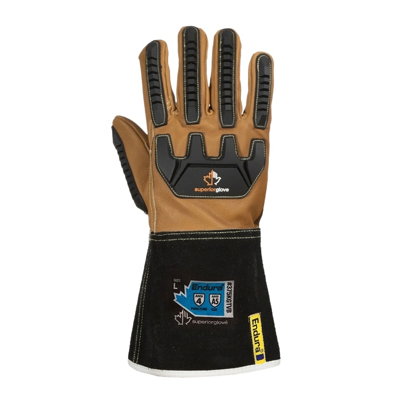 Endura Pro™ arc flash-rated leather gloves with impact and cold protection down to -10°C, L