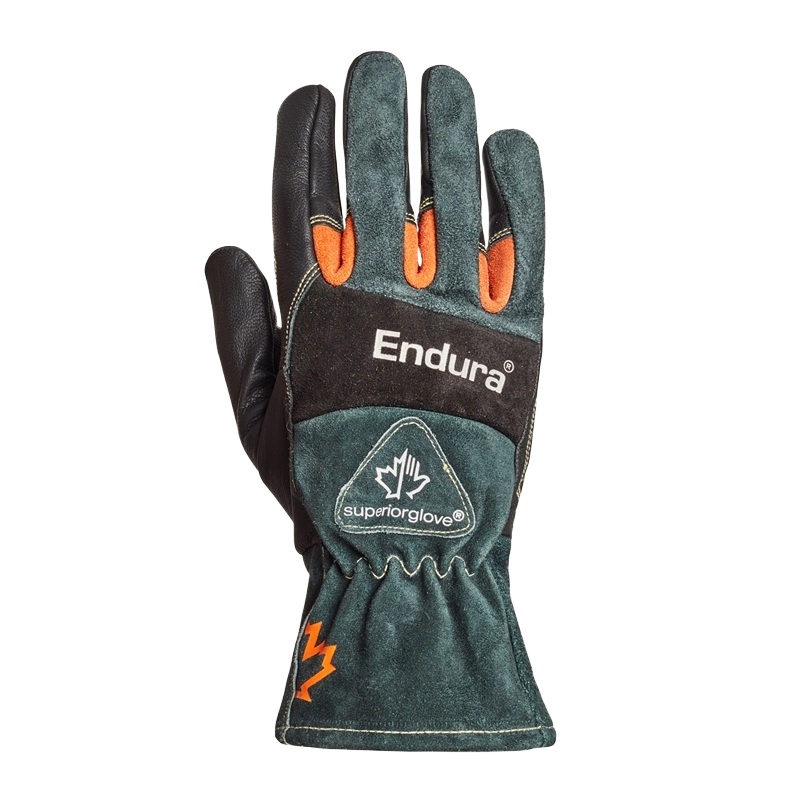 Endura® leather TIG welding gloves with heat protection and short cuffs for easy removal, L