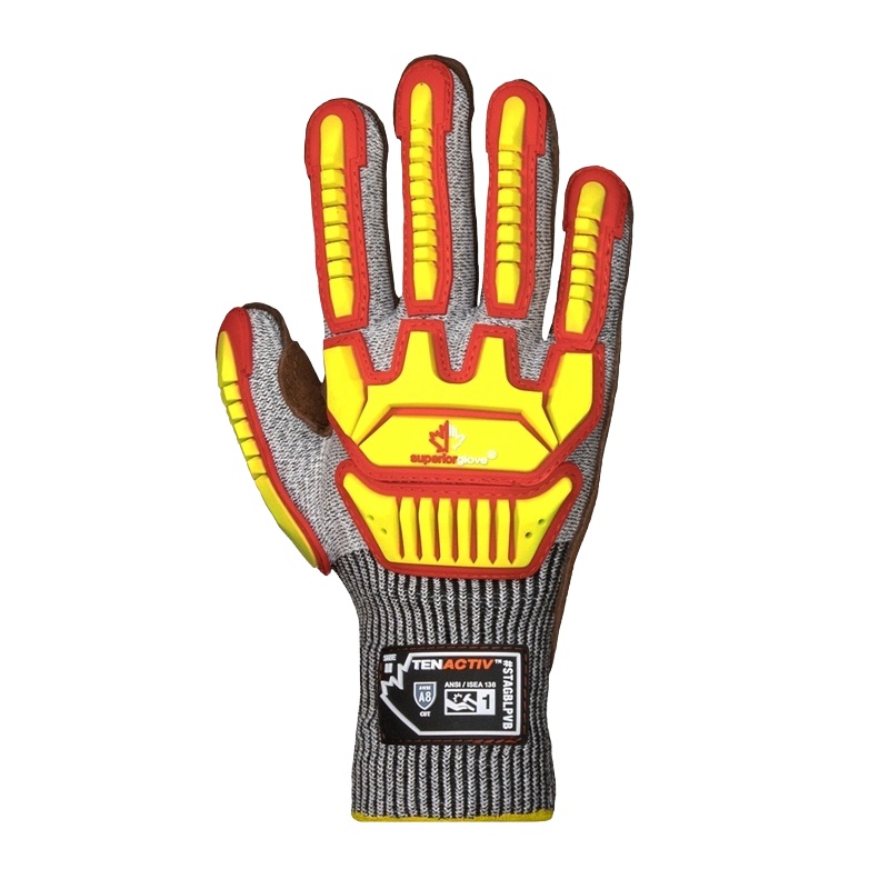 TenActiv Pro™ ergonomically shaped leather palms gloves with extreme cut protection, XS