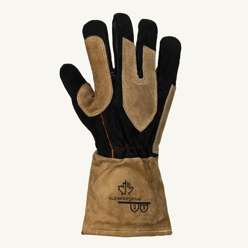 Endura® leather MIG welding gloves with protection against sparks and filler wire injuries, M