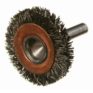 3 CIRCULAR CRIMP END BRUSH 1/4 SHANK .014 S