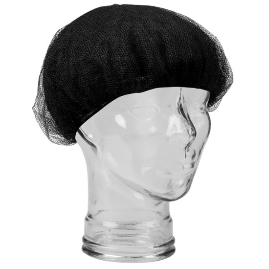 Filets à cheveux en nylon noir à mailles, 21 po