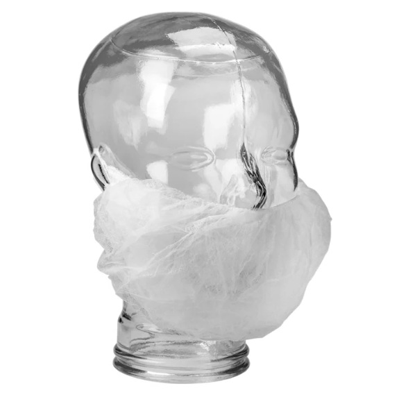 Filets à barbe en polypropylène blanc, taille unique