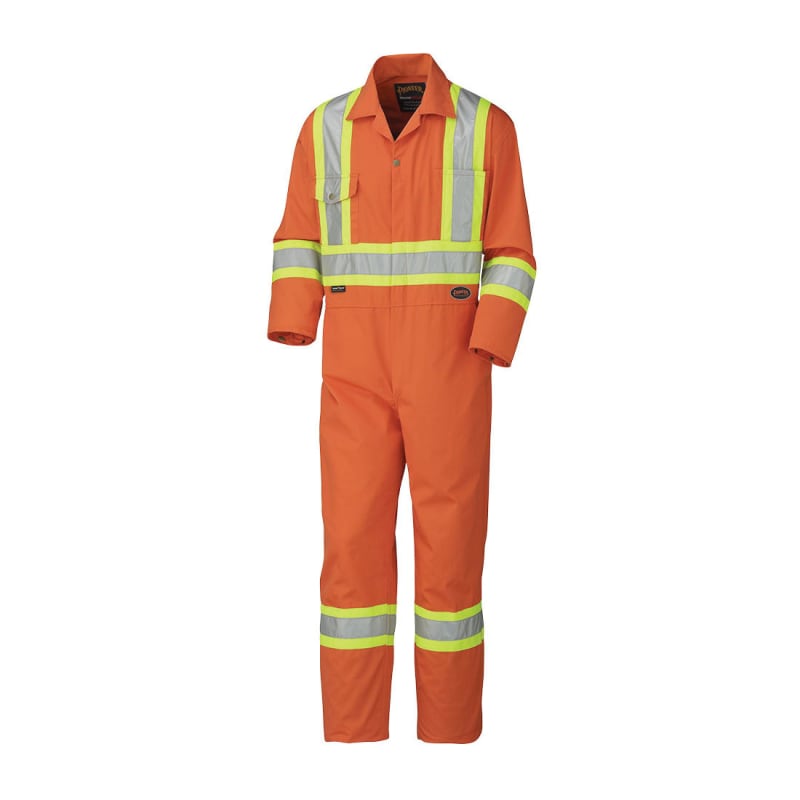 Combinaison de sécurité haute visibilité en polyester / coton orange, taille 40