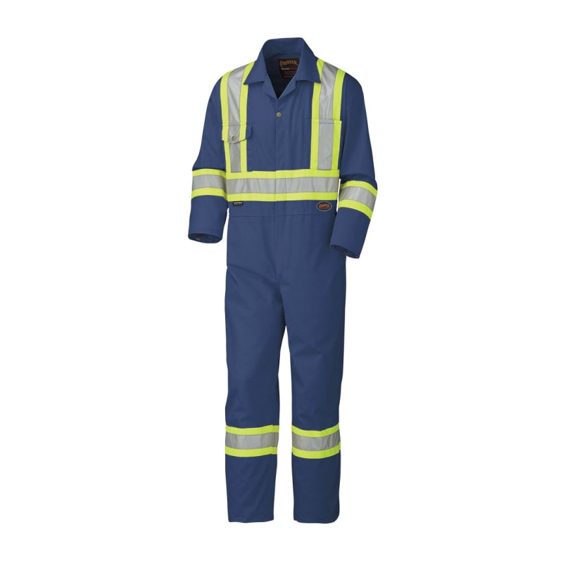 Combinaison de sécurité haute visibilité en polyester / coton bleu marine, taille 36
