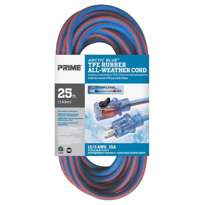 PRIME ARCTIC BL 12/3 25' BLUE/ORANGE