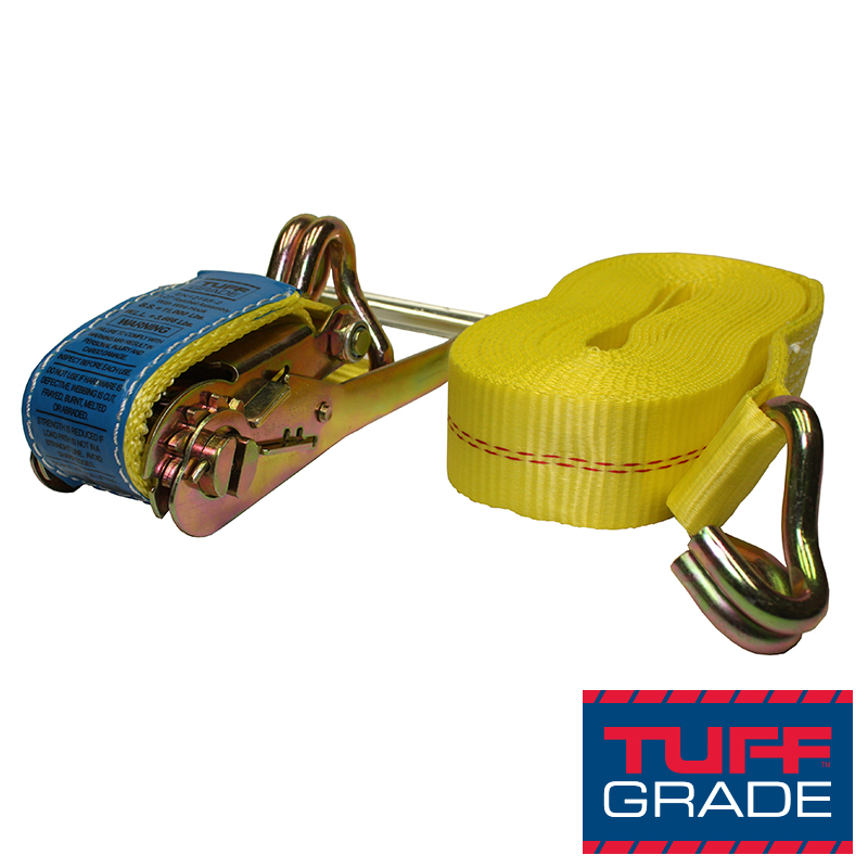 RATCHET STRAP 1X16' J HOOKS CE CERTIFIED