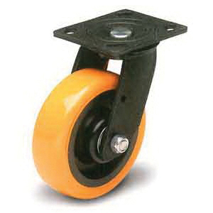 CASTER 4 SWIVEL ORG POLYURATHAN 600LBCAP