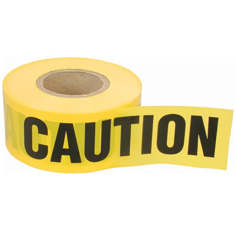Ruban de barricade CAUTION jaune 3 po X 1000 pi